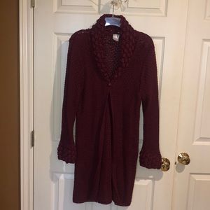 Burgundy sweater jacket size medium